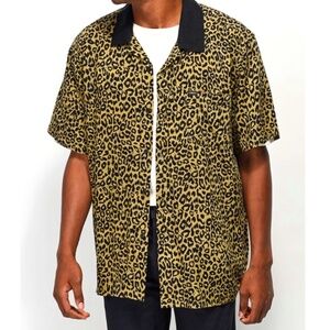 NWT OBEY Dirty Leo Woven Shirt in Cheetah/Leopard Print
